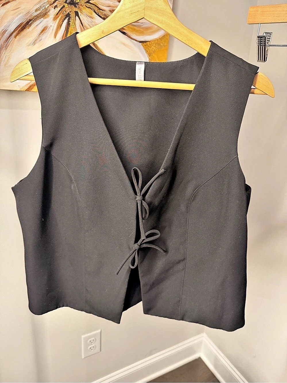 Must Have Black Lace-Up Sleeveless Blouse
